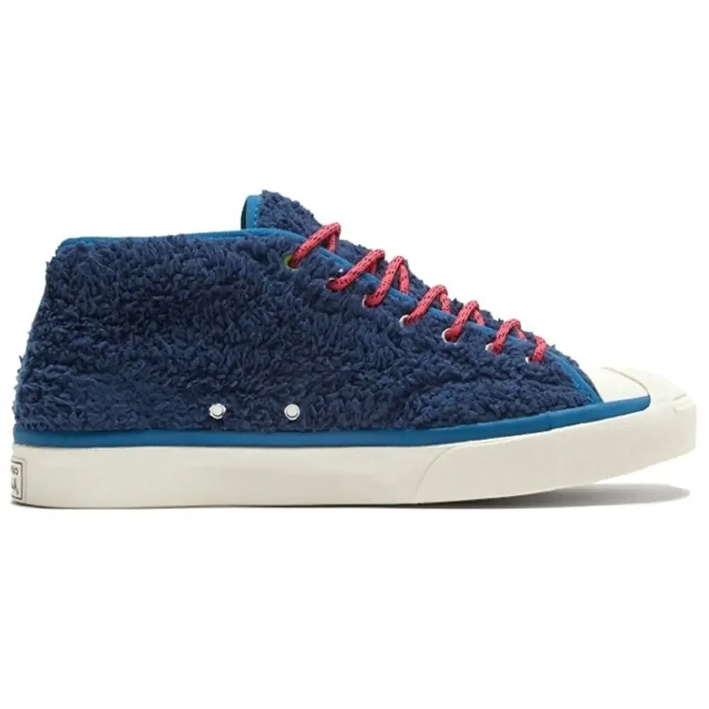 CONVERSE JACK PURCELL WOMEN’S 5 MID RETRO SHERPA NAVY LEMON 169790C
